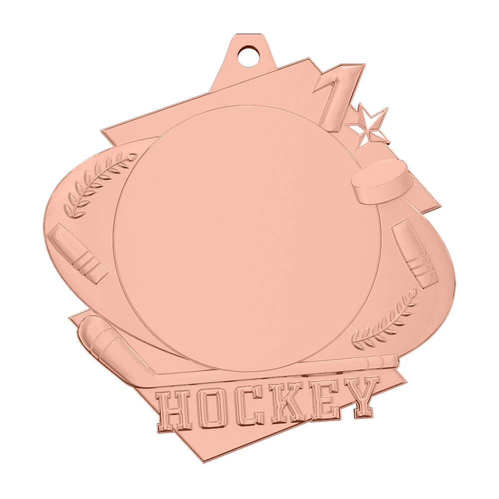 Hockey Champion Custom Medal Shiny Copper
