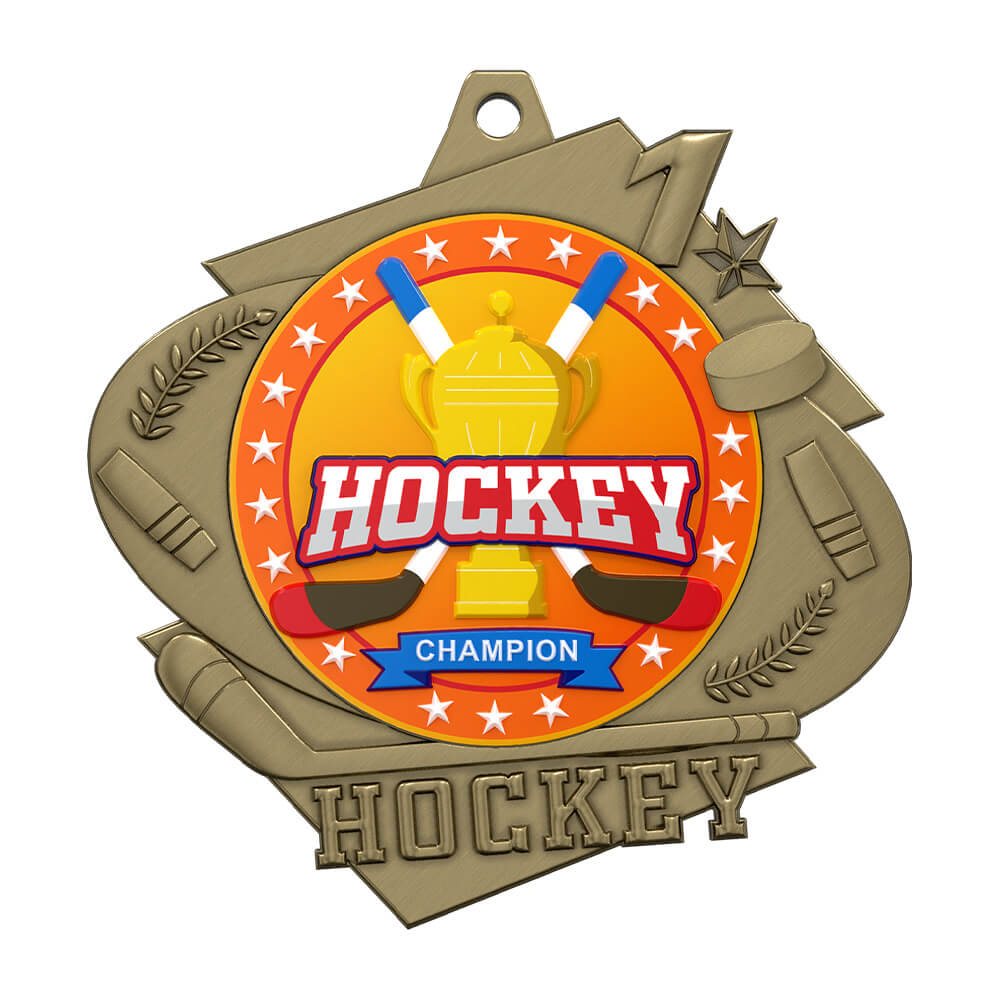 Hockey Champion Custom Medal front