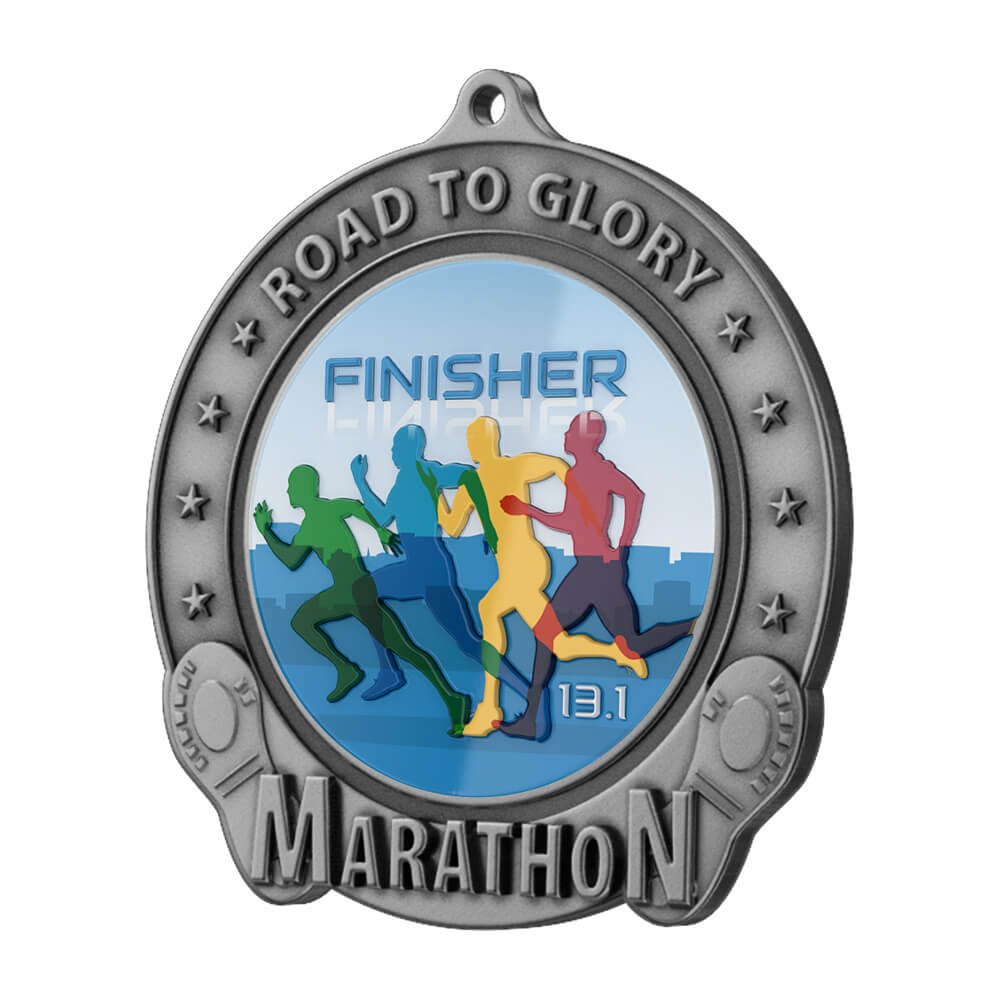 Road to Glory Marathon Medal detail Road to Glory Marathon Medal detail