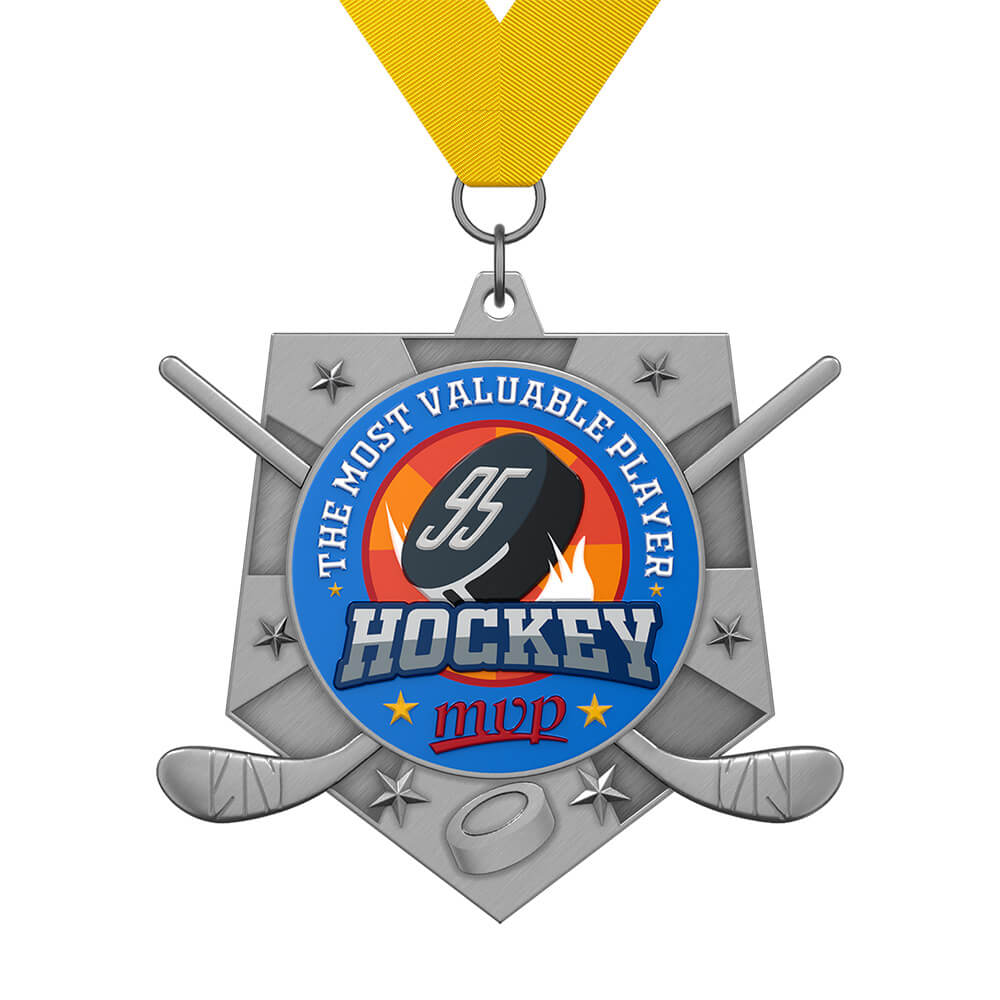 The MVP Player in Hockey Medal with ribbon The MVP Player in Hockey Medal with ribbon