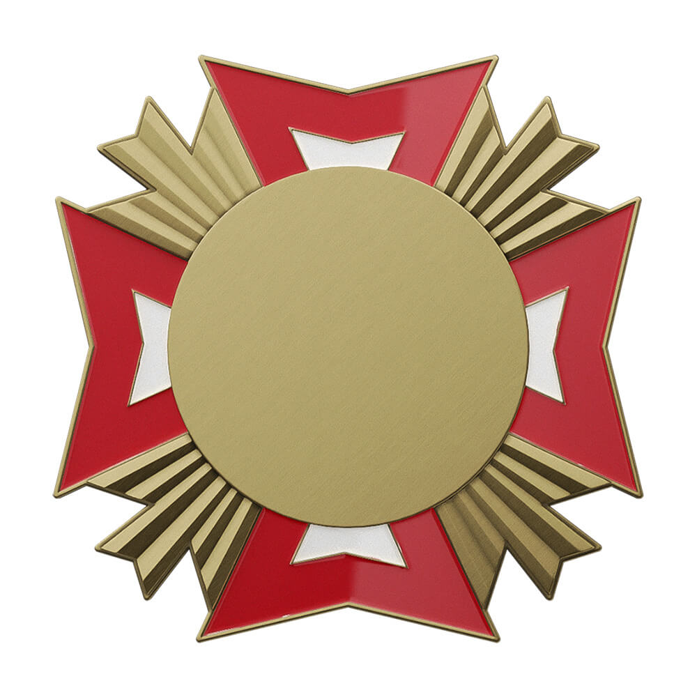 For Outstanding Service Dedication Medal antique gold