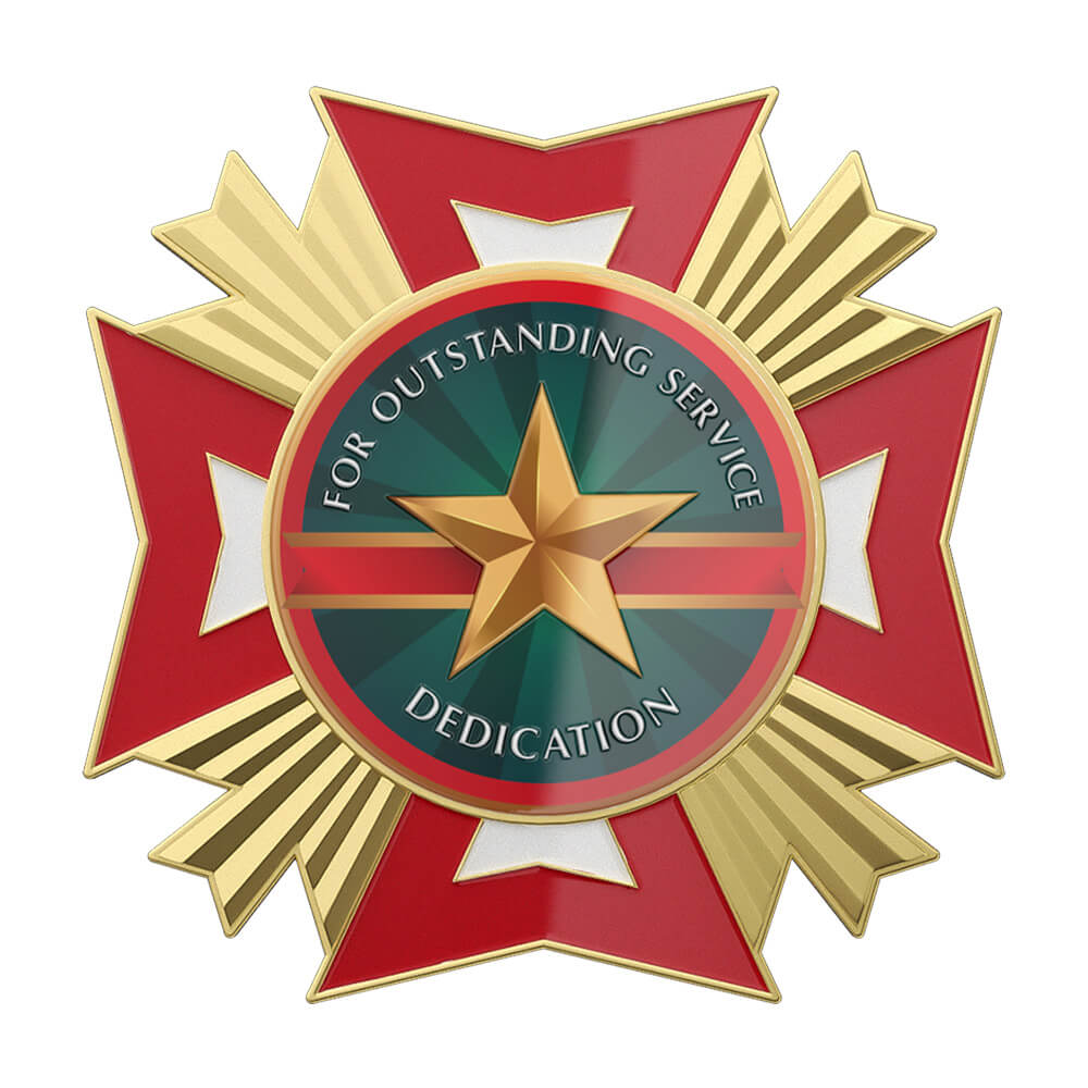 For Outstanding Service Dedication Medal front