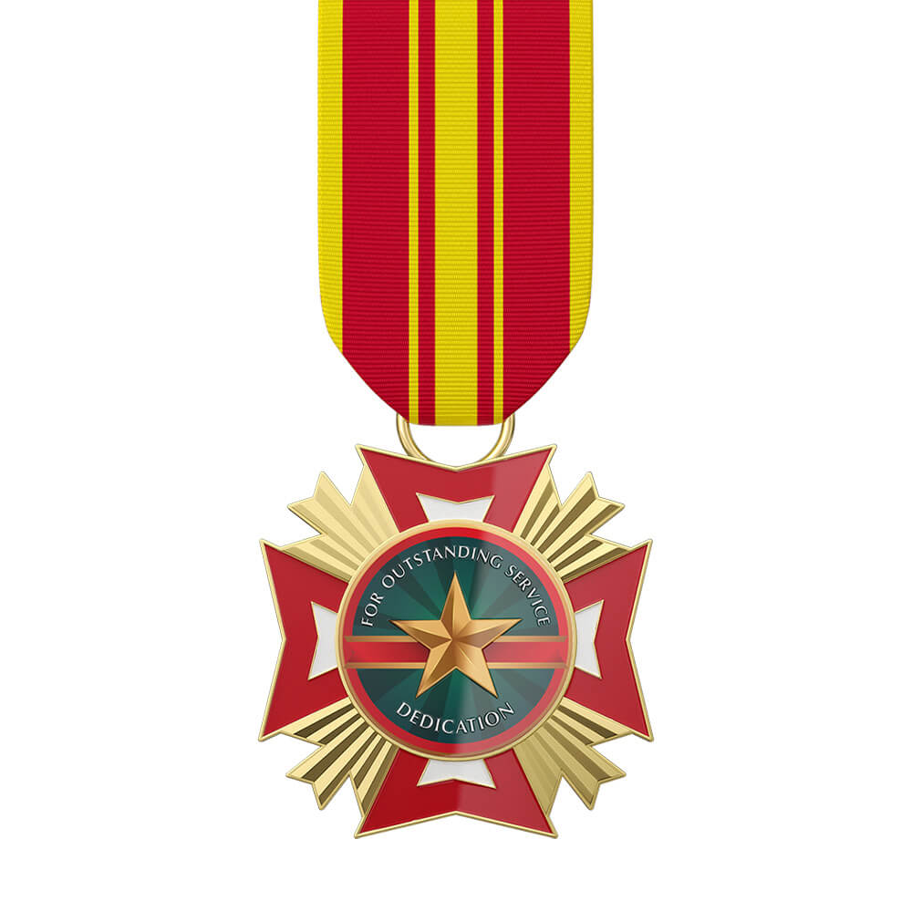 For Outstanding Service Dedication Medal with ribbon