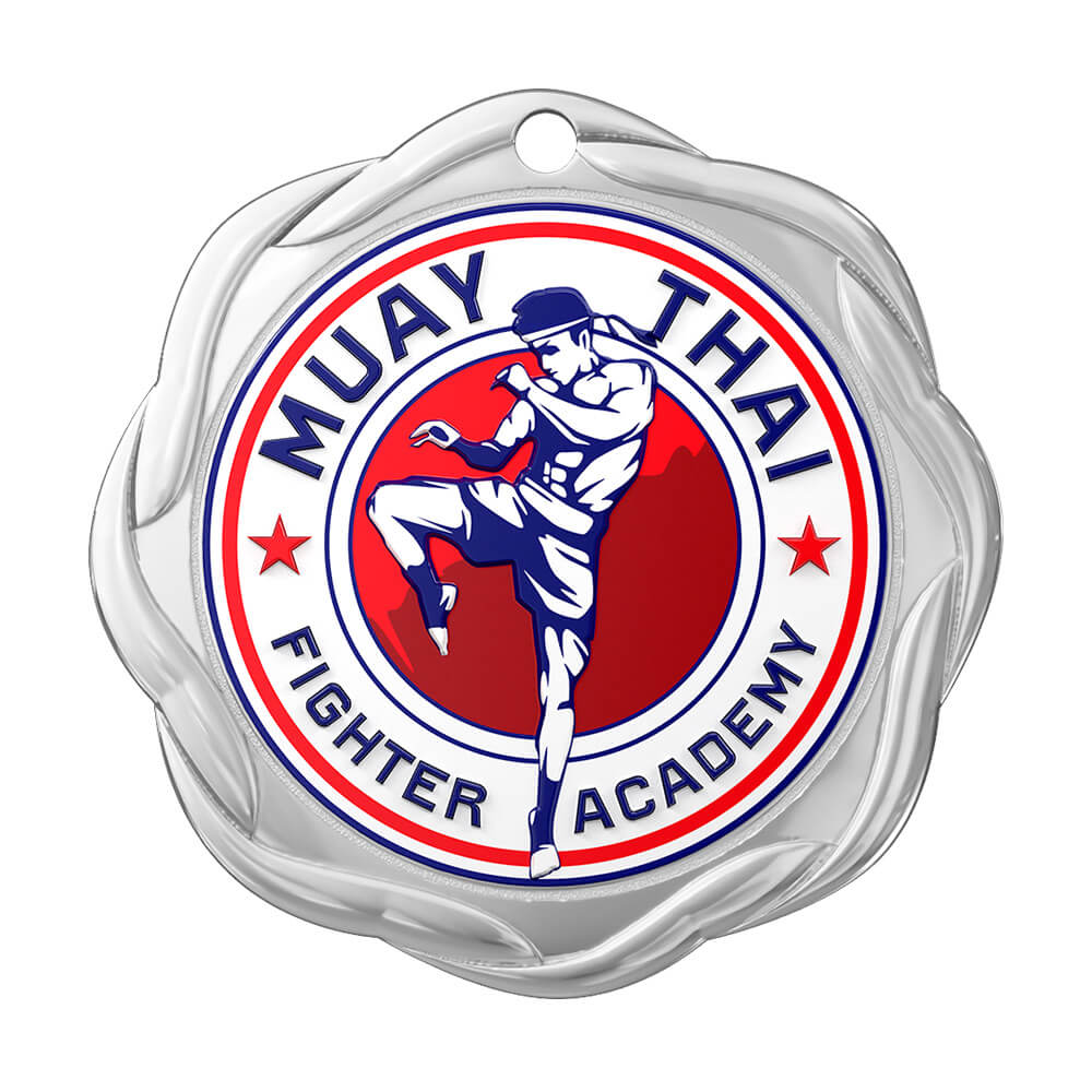 Muay Thai Fighter Academy Medal front Muay Thai Fighter Academy Medal front