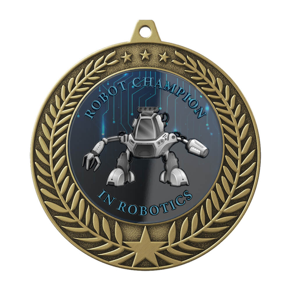 Robot Champion in Robotics Medal front Robot Champion in Robotics Medal front