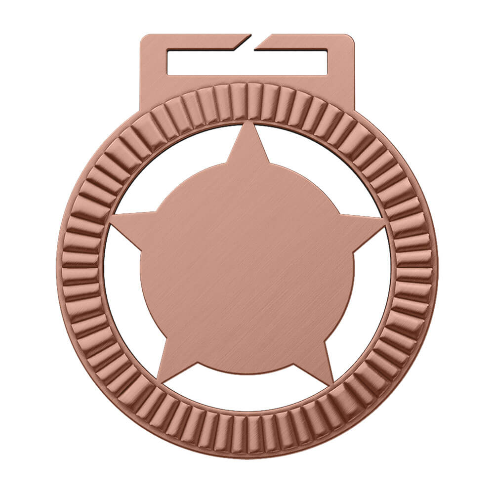 Star Cutout Beer Run Custom Medal antique copper