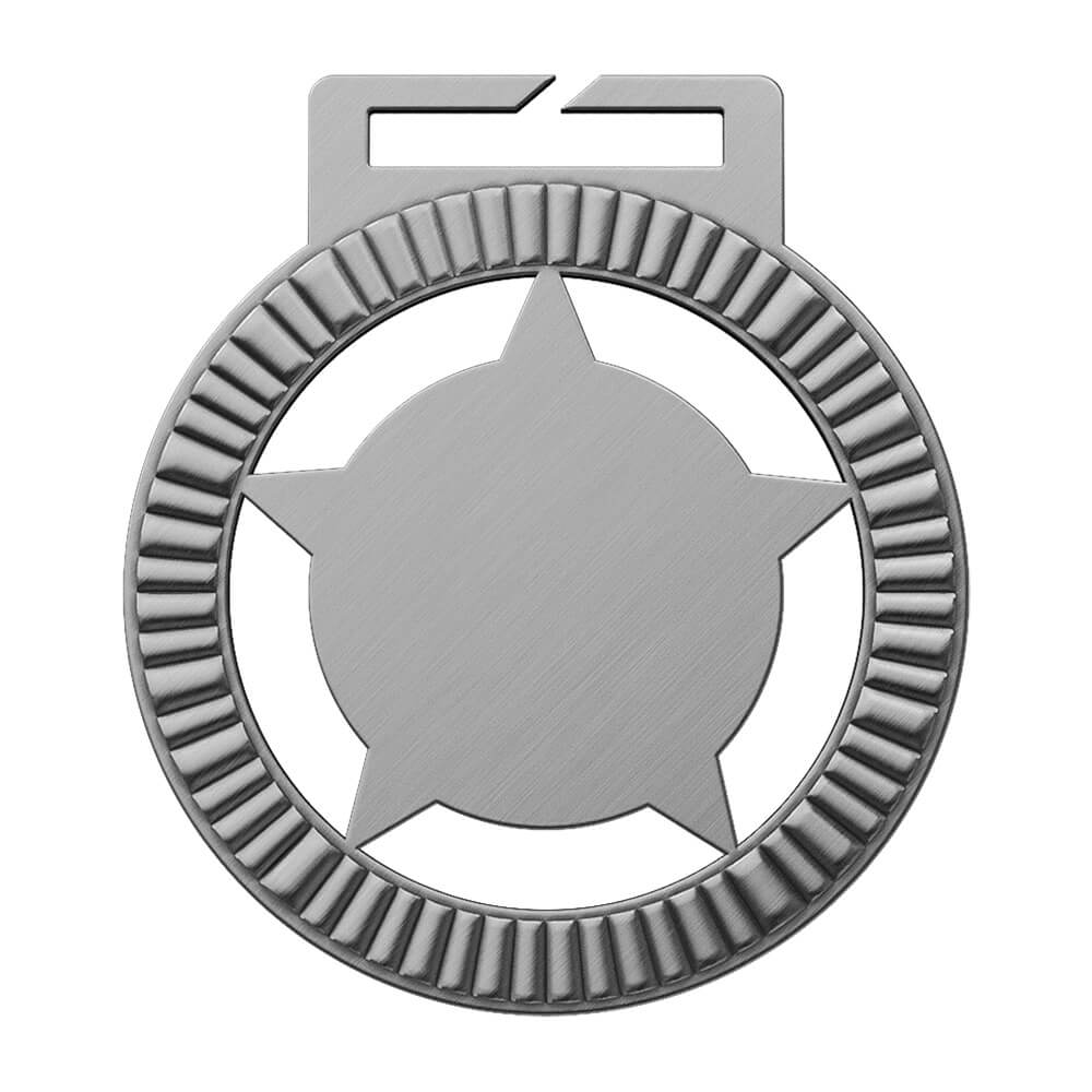 Star Cutout Beer Run Custom Medal antique silver
