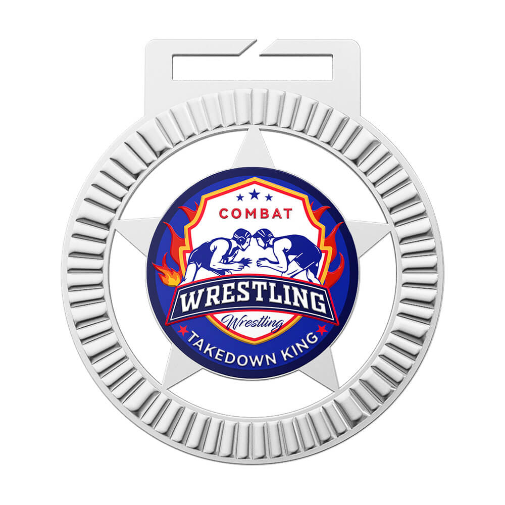Combat Wrestling Takedown King Medal front Combat Wrestling Takedown King Medal front