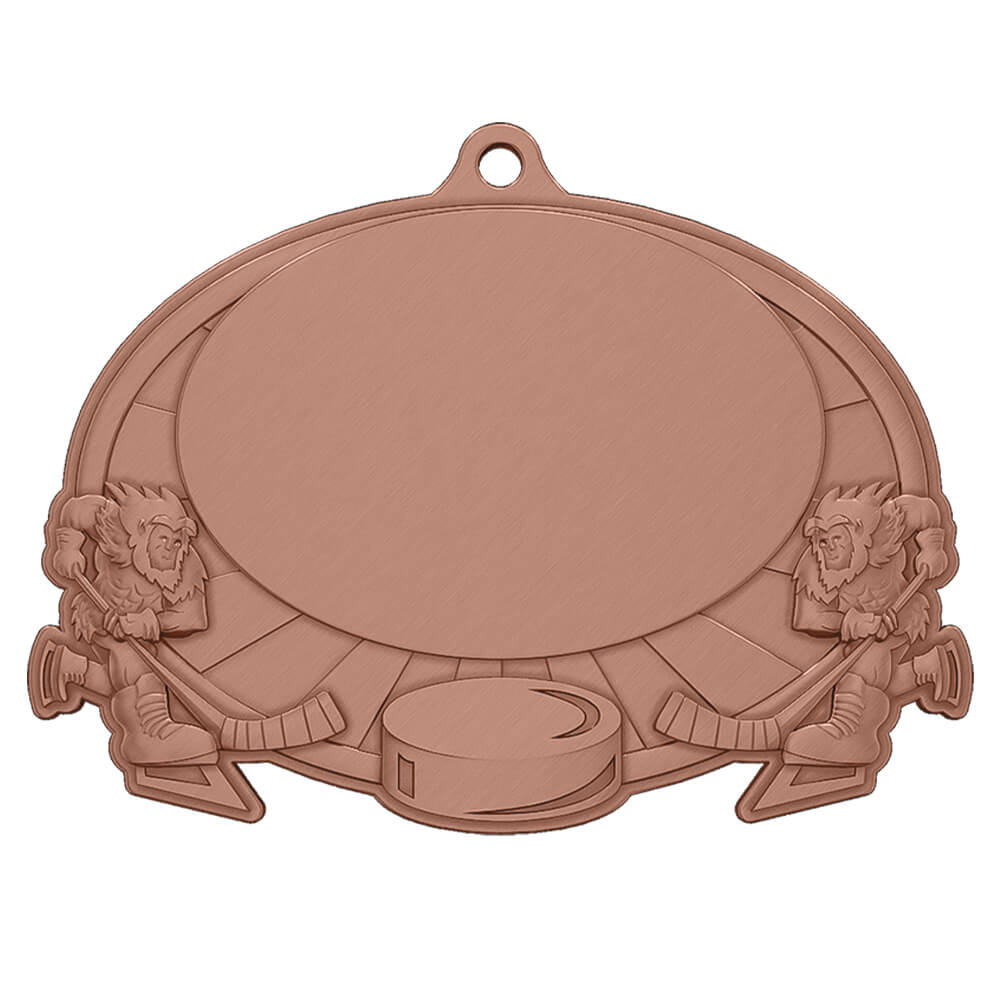 Custom Hockey Game Medal Antique Copper Custom Hockey Game Medal Antique Copper