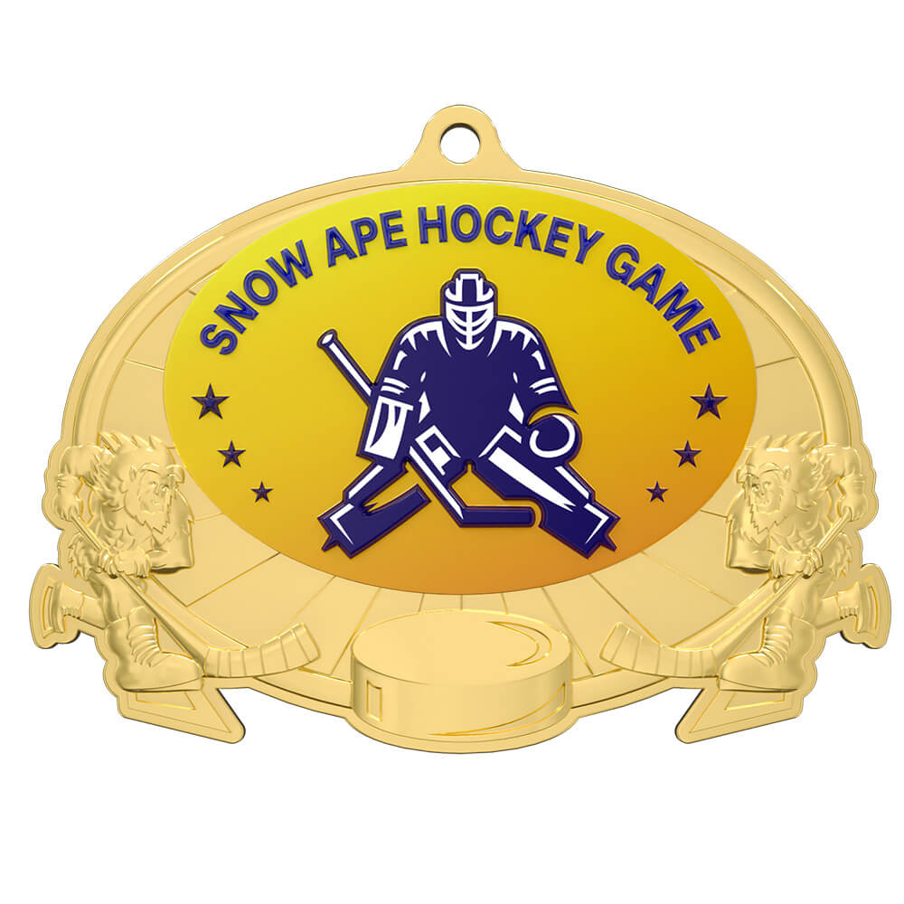 Custom Hockey Game Medal front Custom Hockey Game Medal front