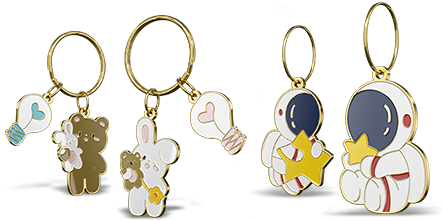 Custom Metal Couple Keychains