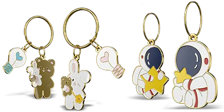 Custom Metal Couple Keychains