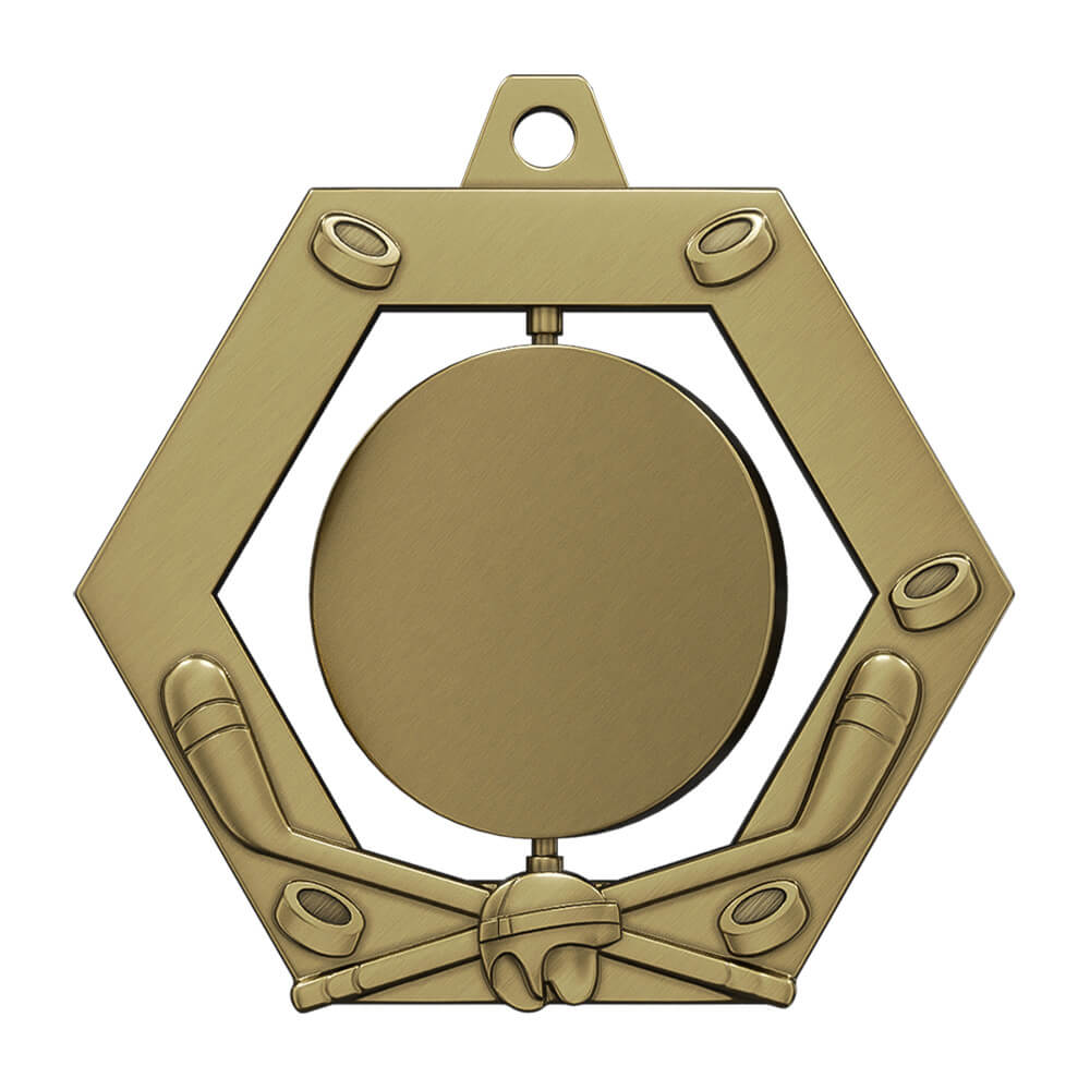Excellence Hockey Custom Medal Antique Gold Excellence Hockey Custom Medal Antique Gold