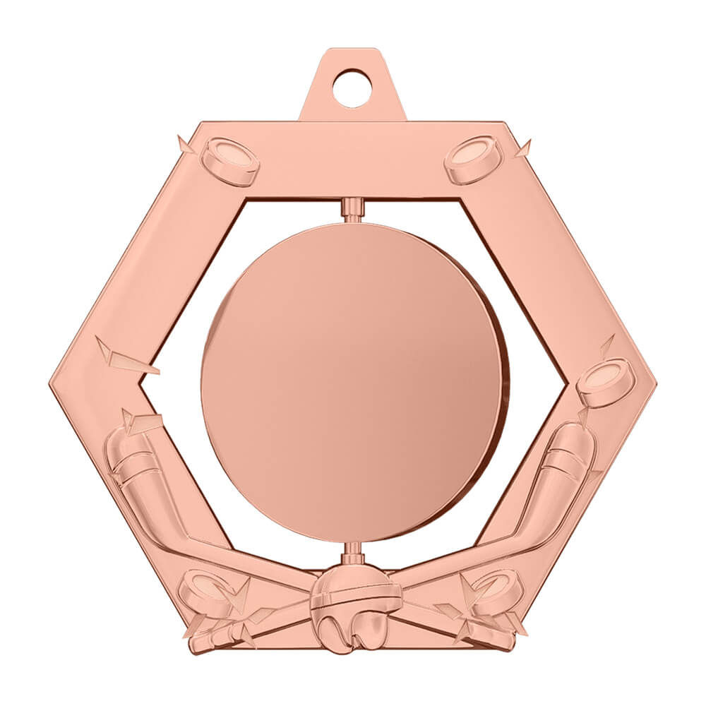 Excellence Hockey Custom Medal Shiny Copper Excellence Hockey Custom Medal Shiny Copper