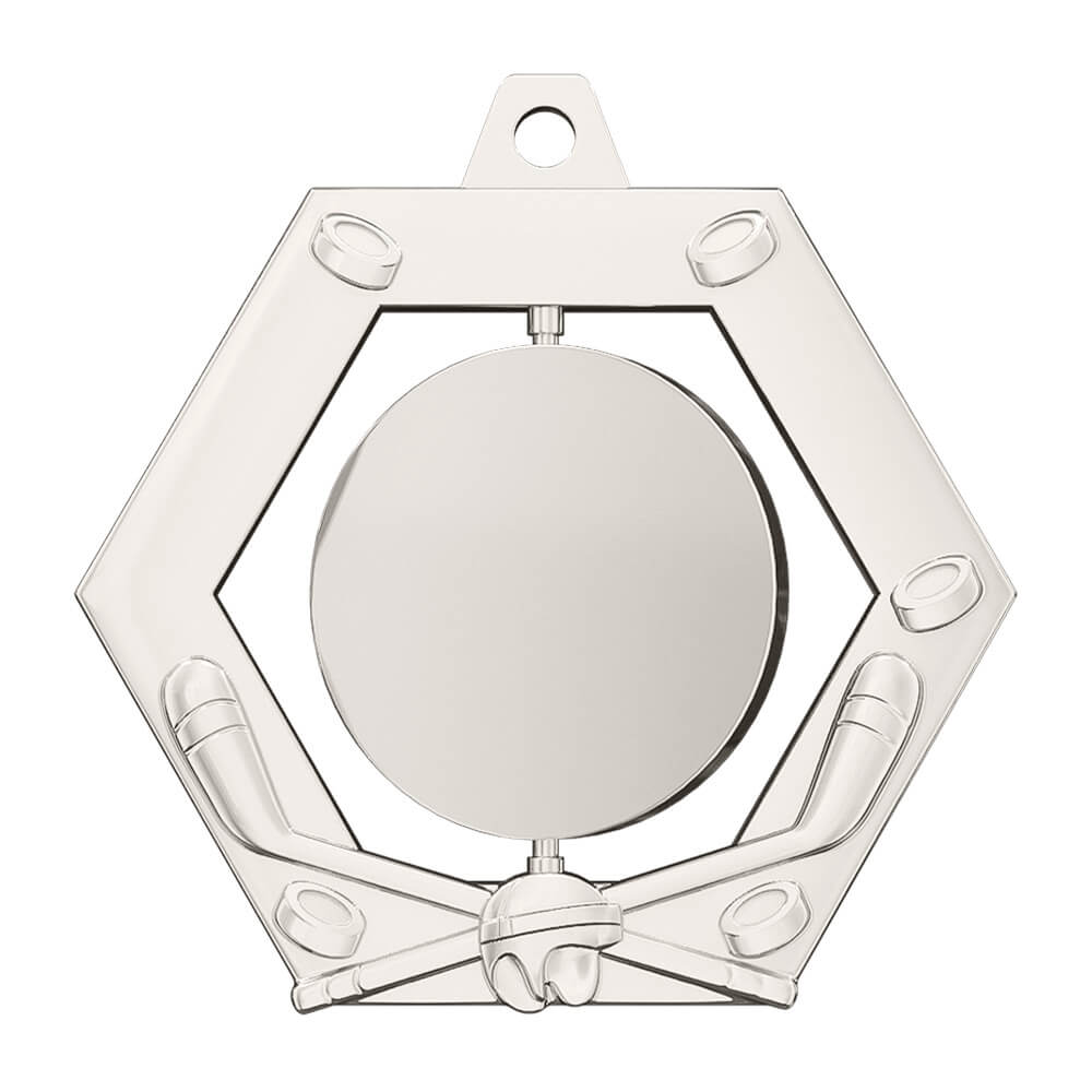 Excellence Hockey Custom Medal Shiny Silver Excellence Hockey Custom Medal Shiny Silver