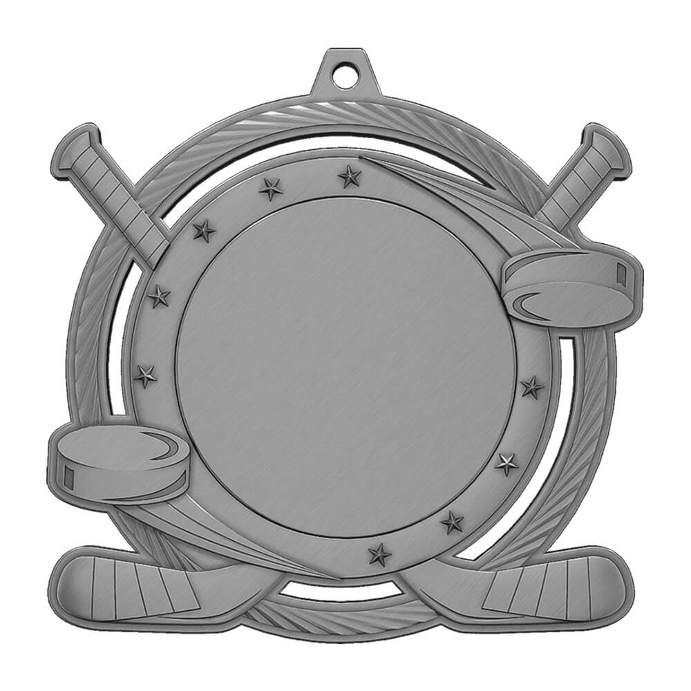 Hockey Championship Medal Antique Silver