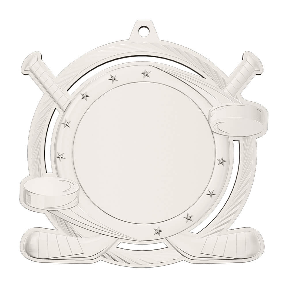 Hockey Championship Medal Shiny Silver