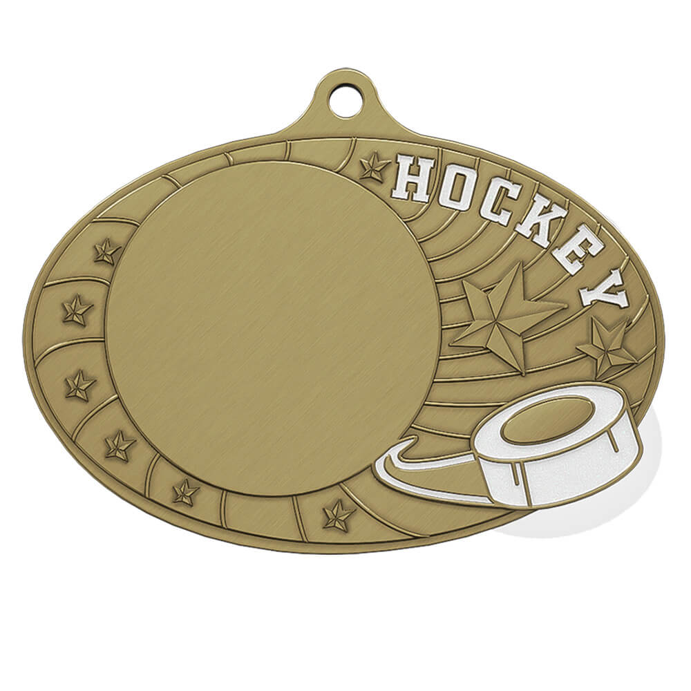 Ice Hockey Glory Custom Medal Antique Gold