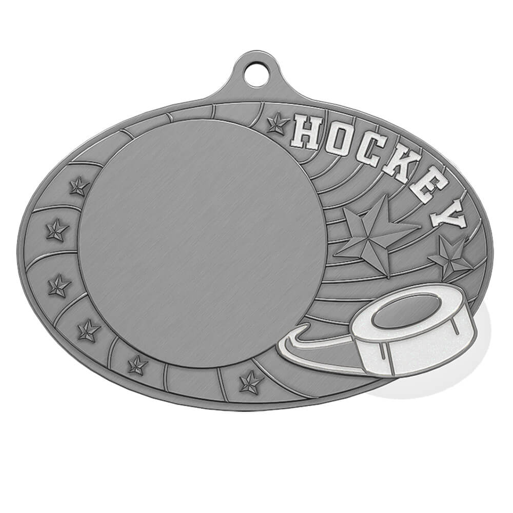 Ice Hockey Glory Custom Medal Antique Silver