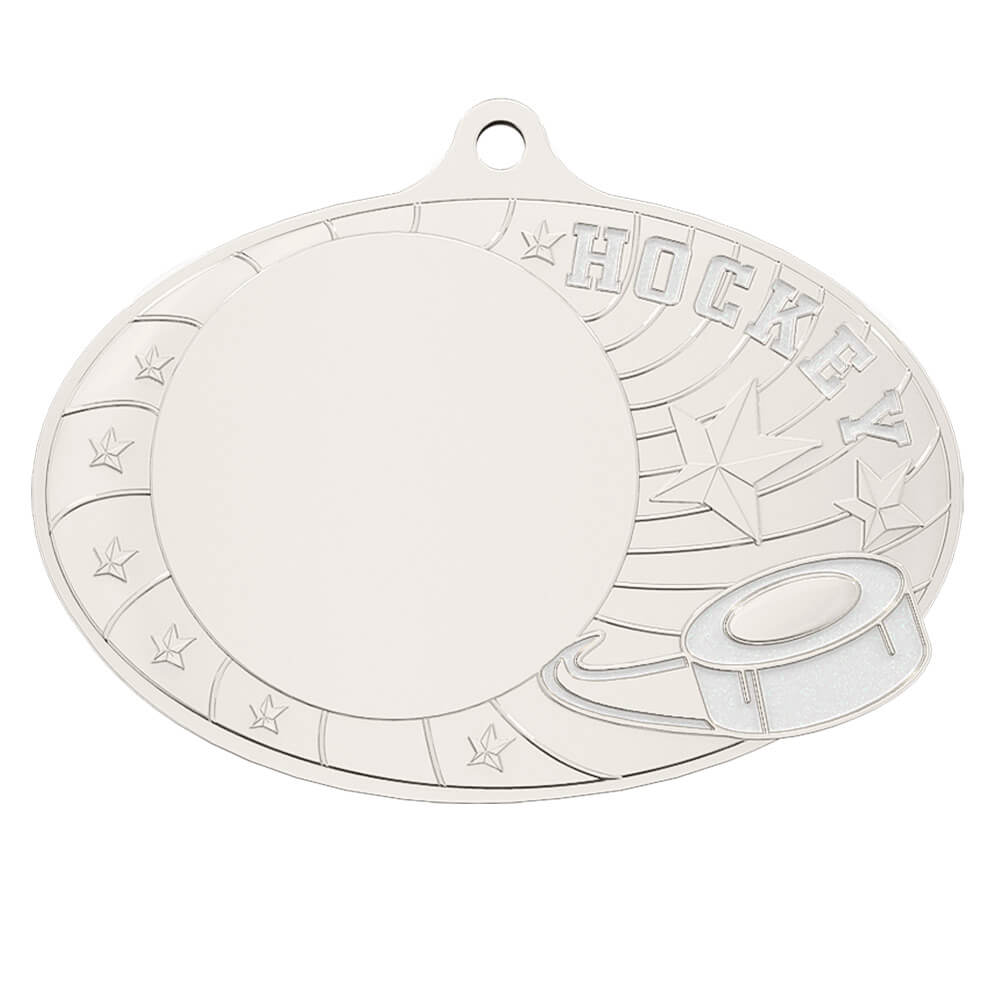 Ice Hockey Glory Custom Medal Shiny Silver