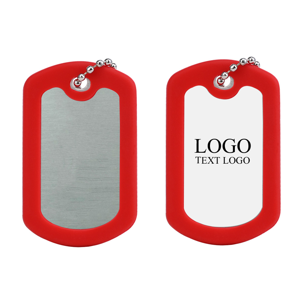 Square Silicone Edge Metal Dog Tag