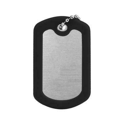 Square Silicone Edge Metal Dog Tag