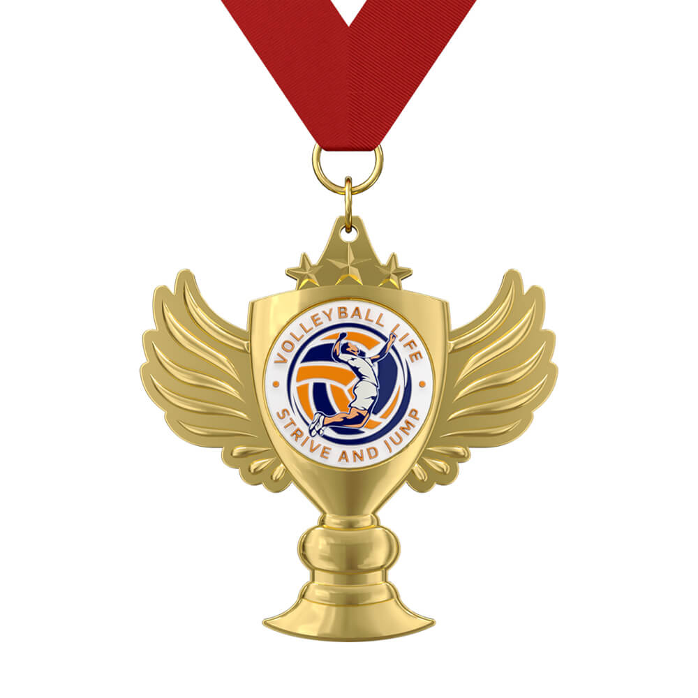 Volleyball Life Strive and Jump Commemorative Medal with ribbon Volleyball Life Strive and Jump Commemorative Medal with ribbon