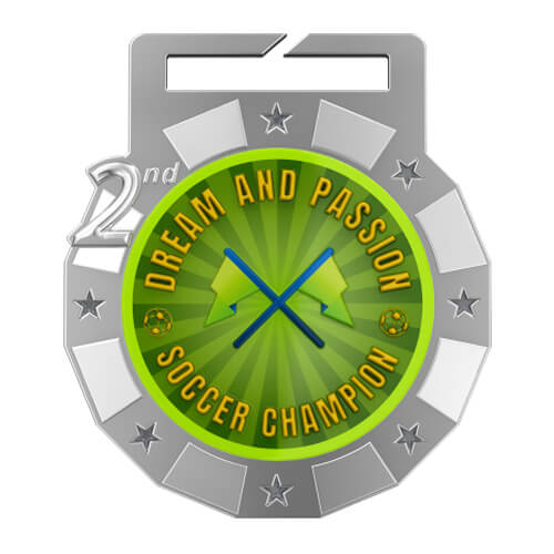 2nd Place Dream and Passion Soccer Medal