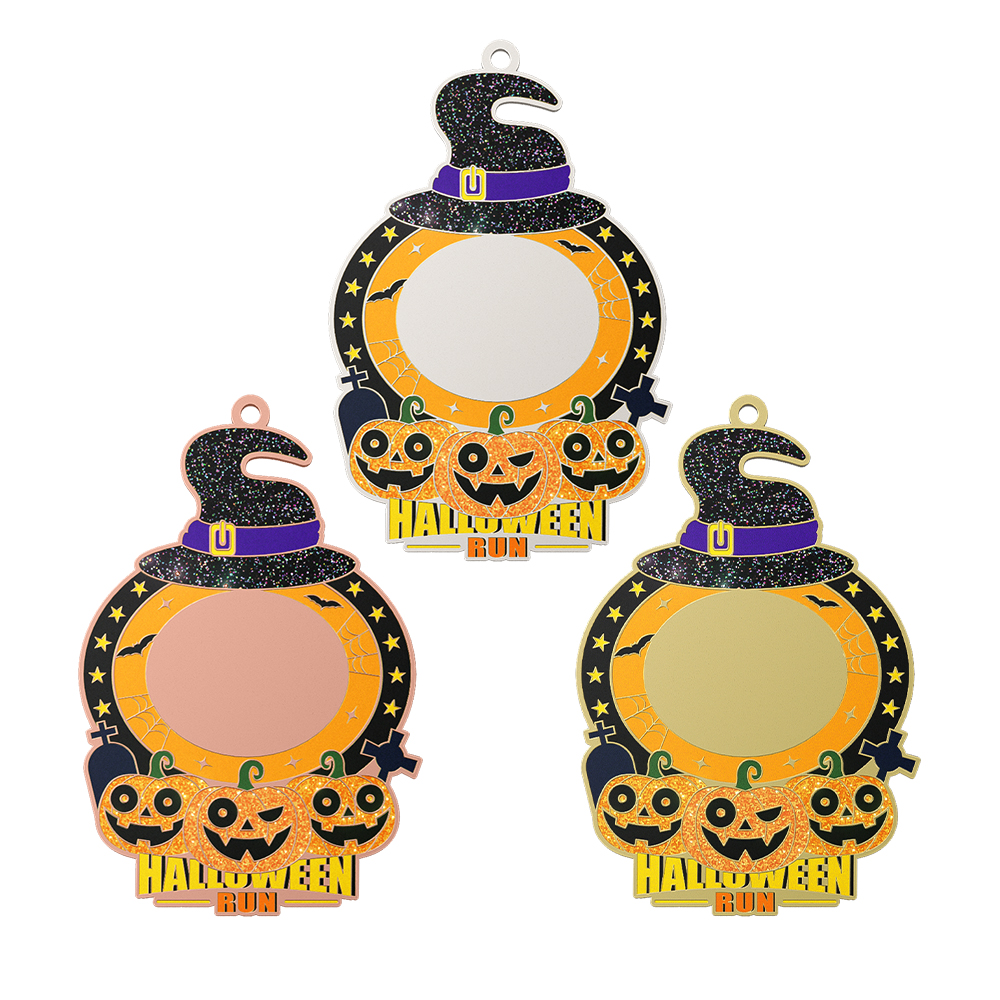 Custom Halloween Run Glitter Medal all