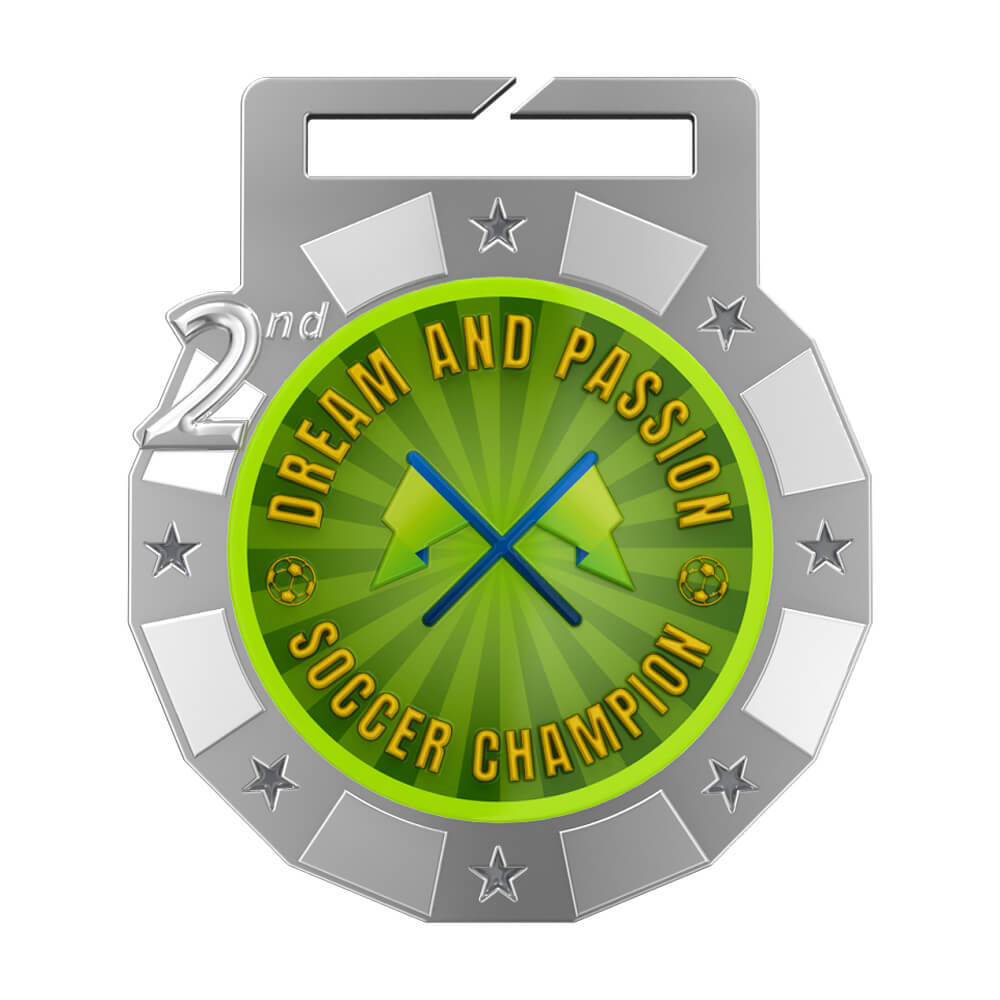 2nd Place Dream and Passion Soccer Medal front