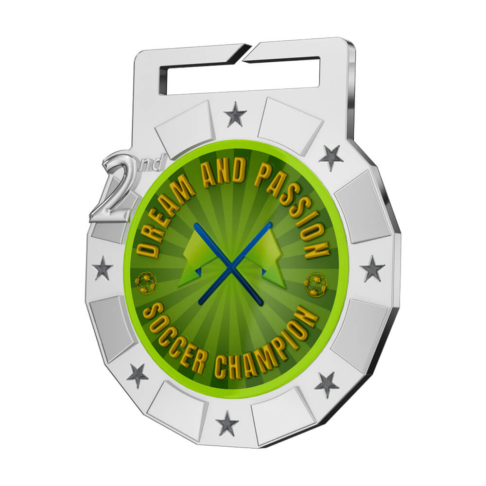 2nd Place Dream and Passion Soccer Medal detail