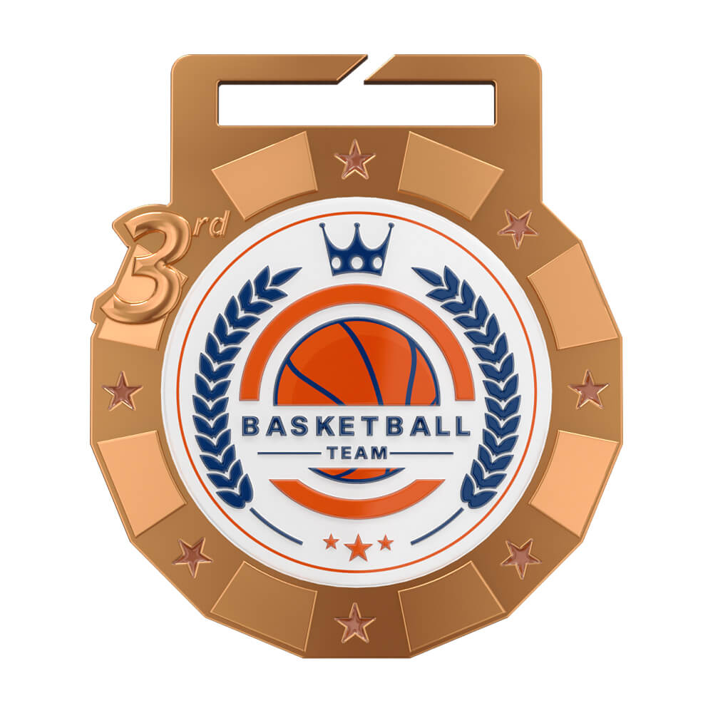 3rd - Place Basketball Team Medal front 3rd - Place Basketball Team Medal front