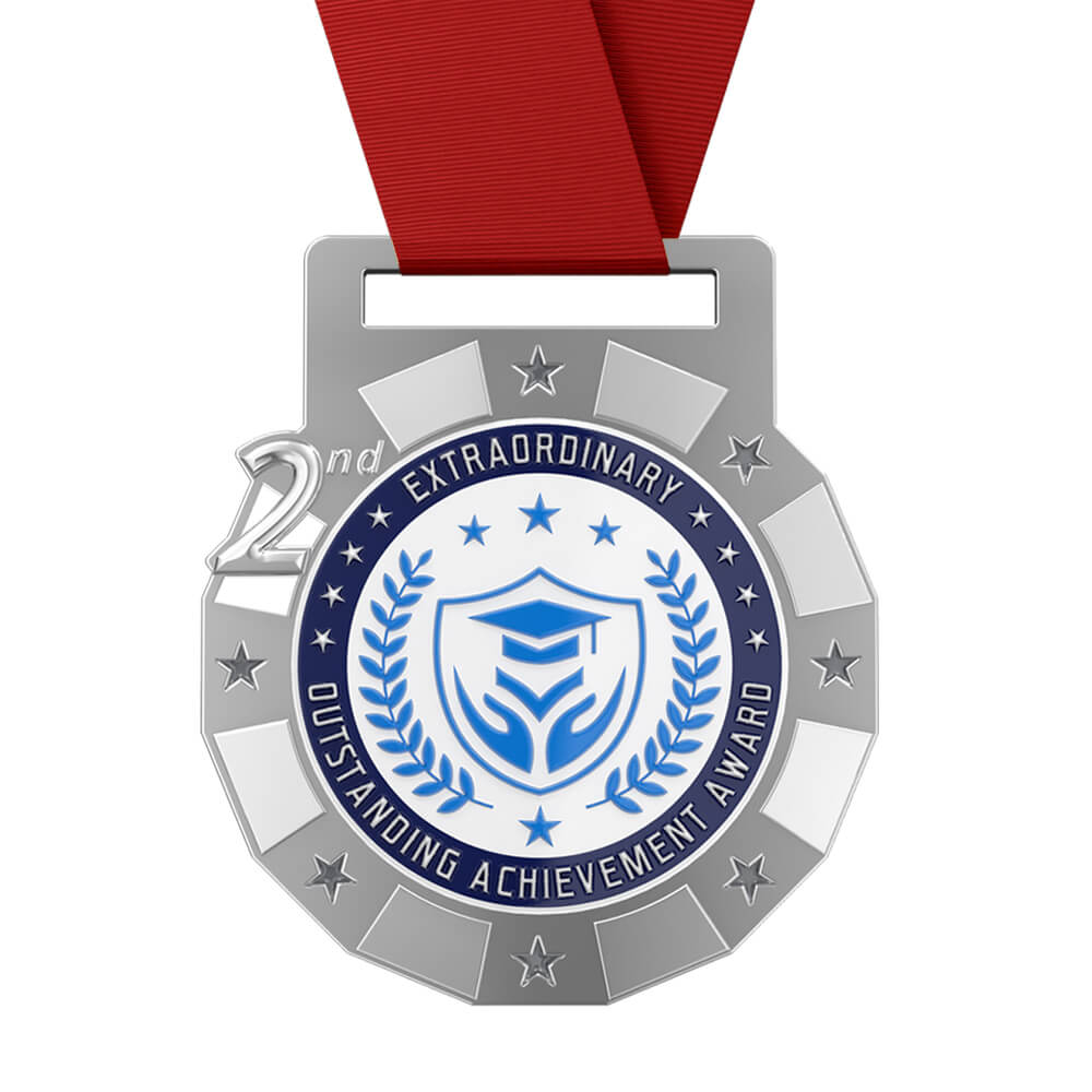 Second Place Achievement Medal with ribbon