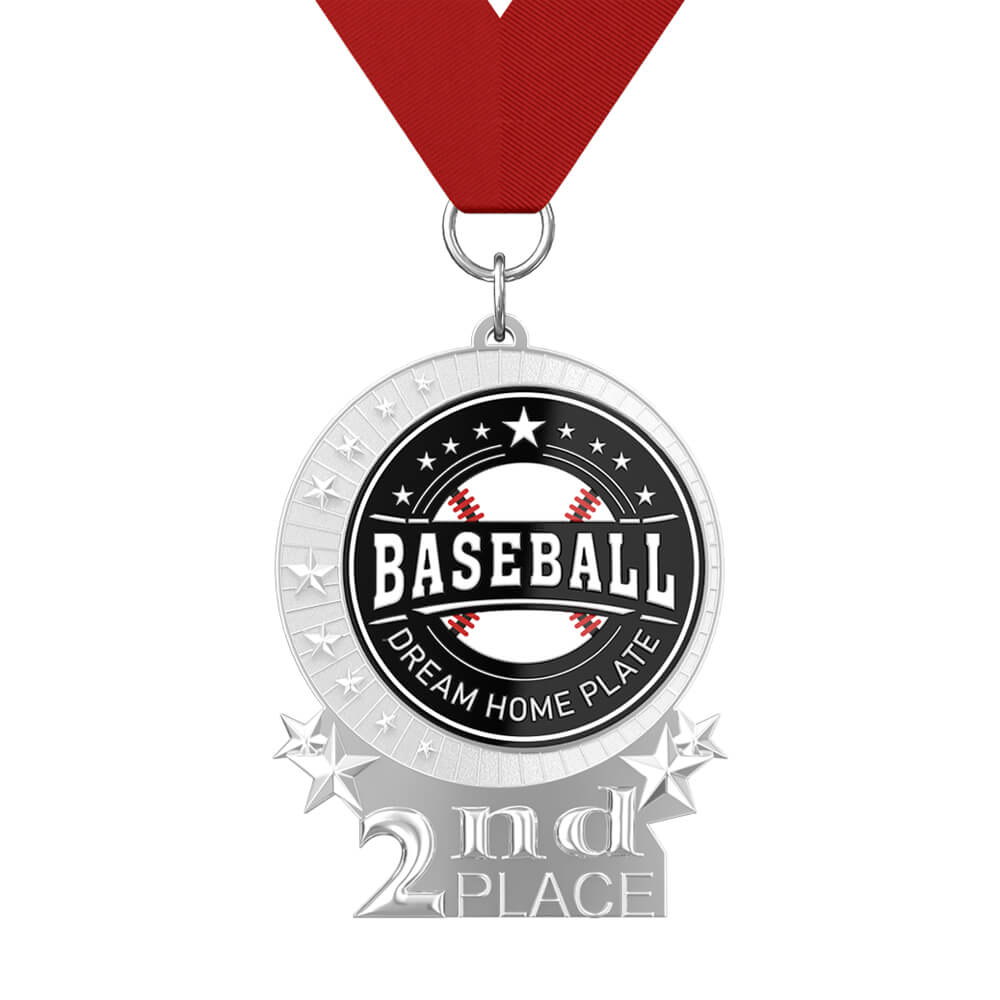 Dream Home Plate Baseball Medal with ribbon