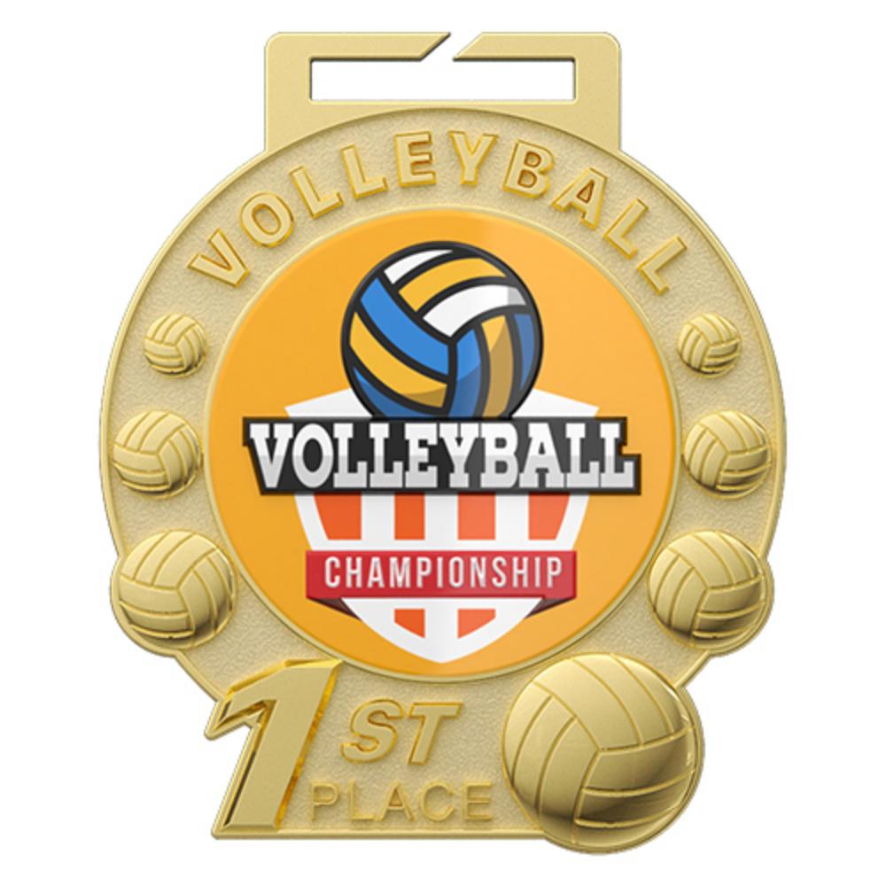 1st Place Volleyball Medal front
