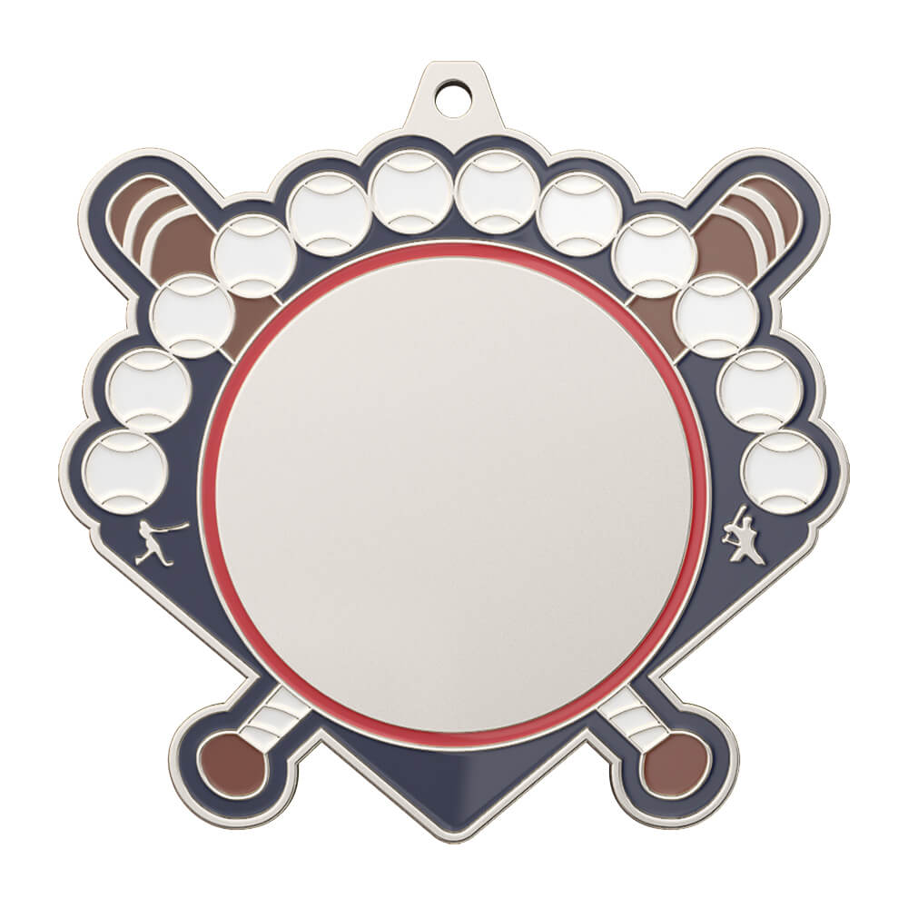 Baseball Championship Medal shiny silver