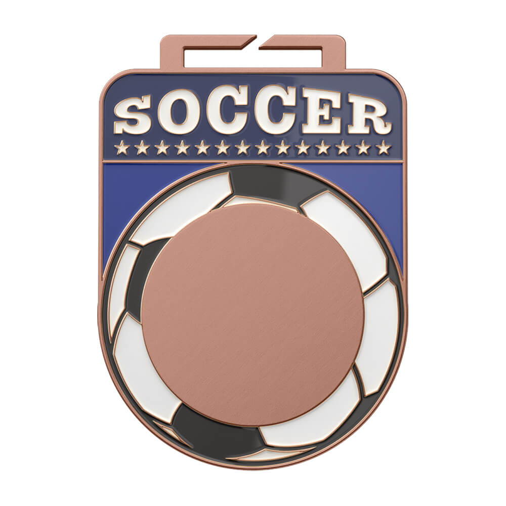 Dynamic whirlwind style football medal antique copper