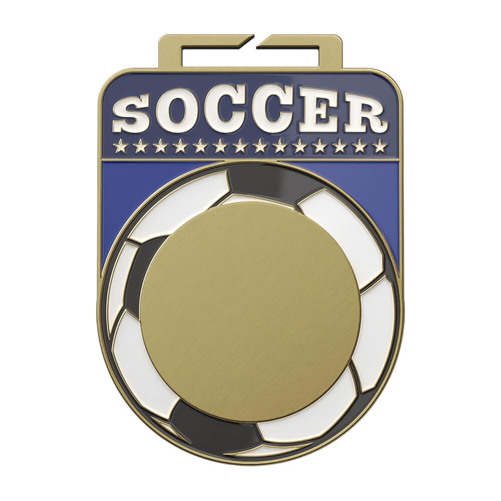 Dynamic whirlwind style football medal antique gold
