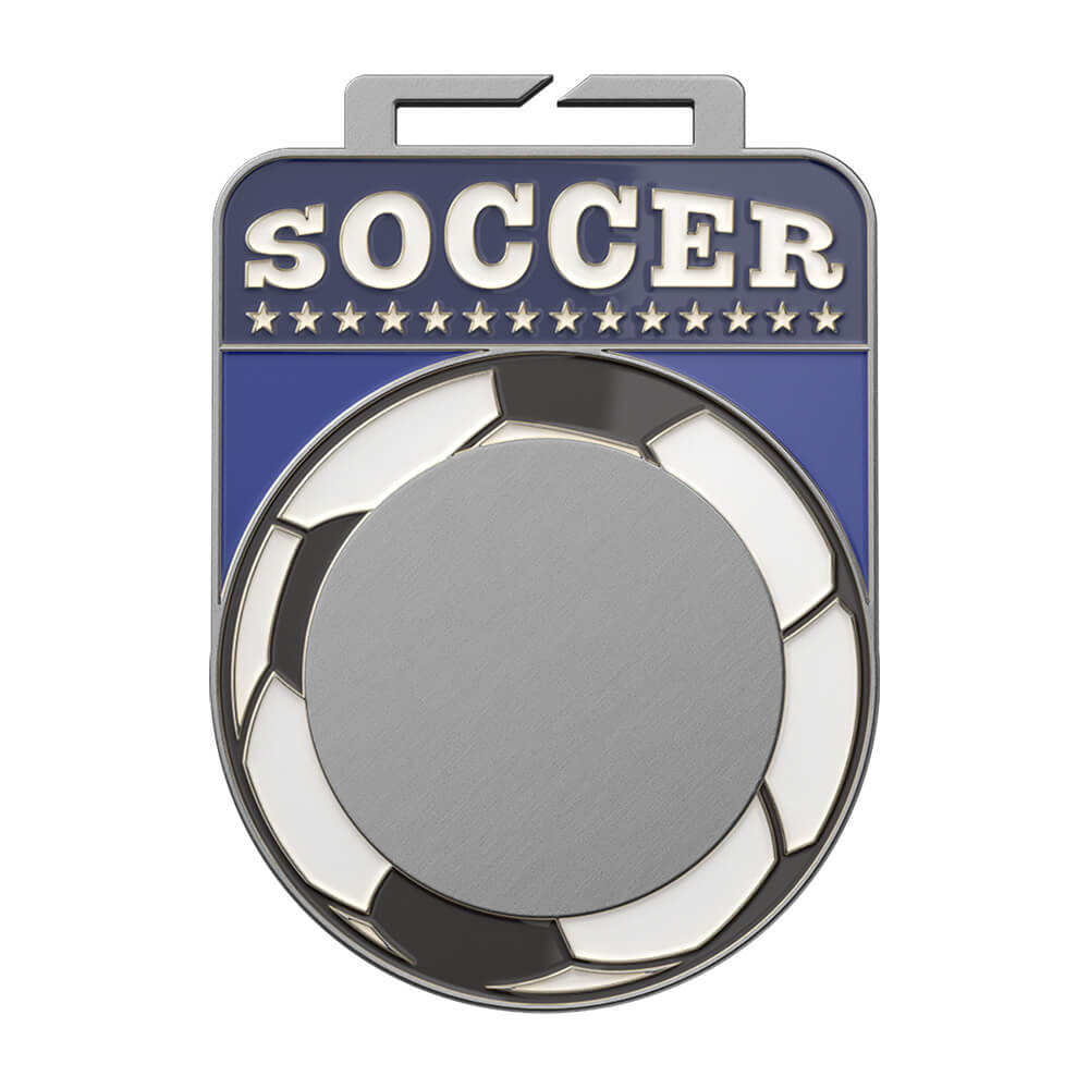 Dynamic whirlwind style football medal antique silver