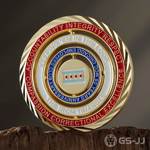 Chicago Coin Club 50th Anniversary Spinning Challenge Coin Chicago Coin Club 50th Anniversary Spinning Challenge Coin
