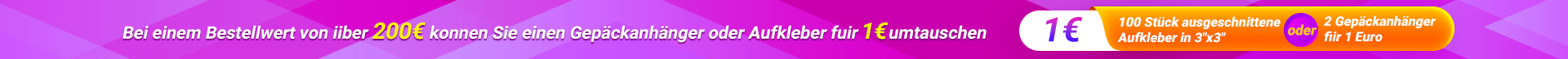 1€ für Gepäcketiketten oder Aufkleber