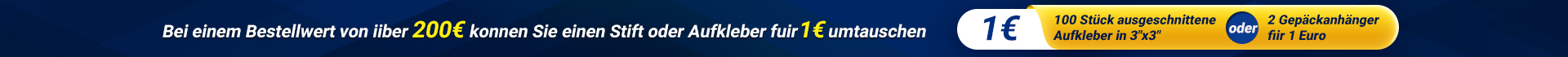 1€ für Gepäcketiketten oder Aufkleber