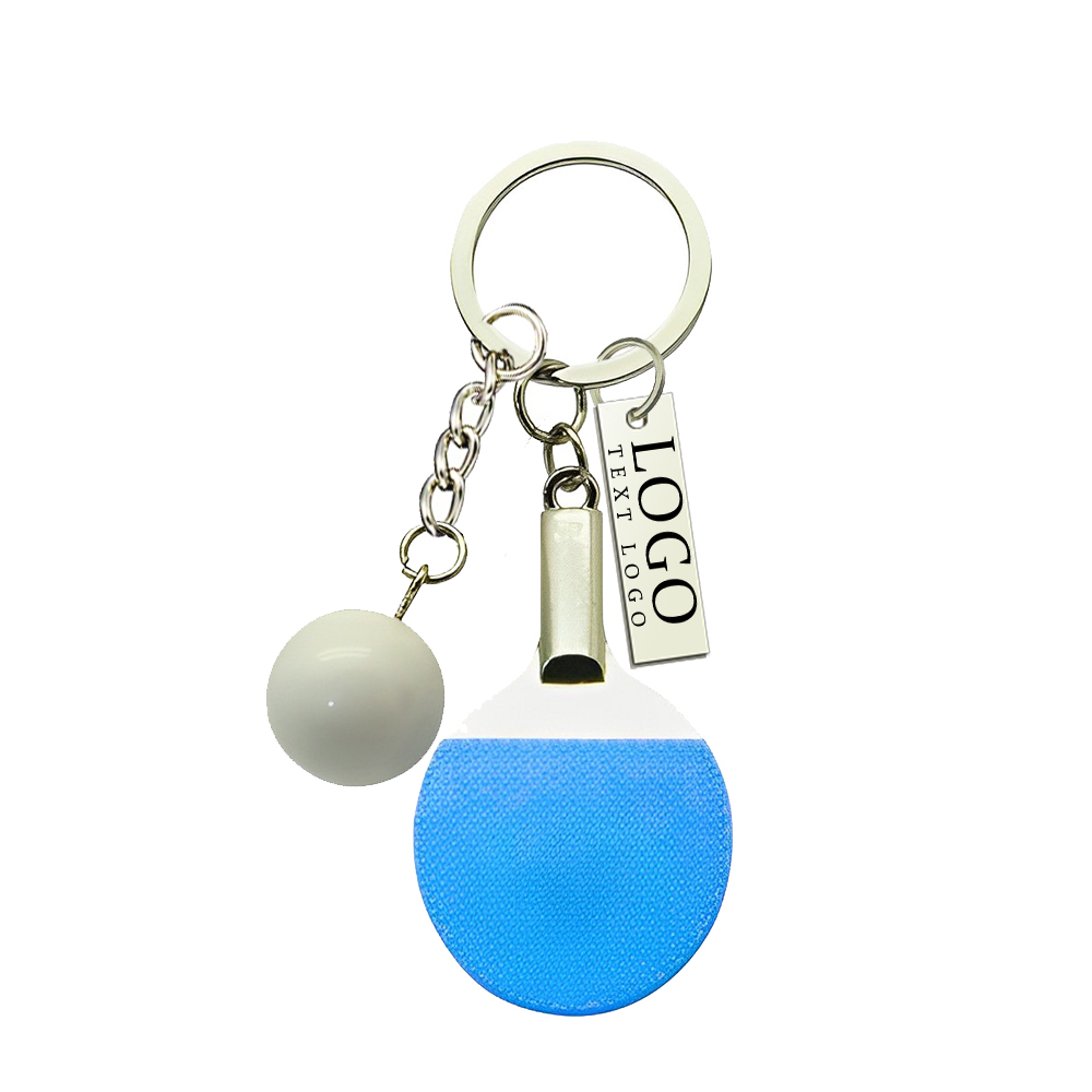 Table Tennis Keychain Blue With Logo