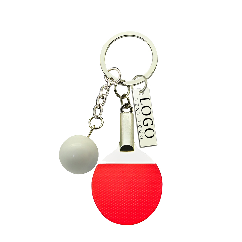 Table Tennis Keychain Red With Logo