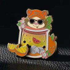 Custom Citrus Glitter Lion Hard Enamel Pins