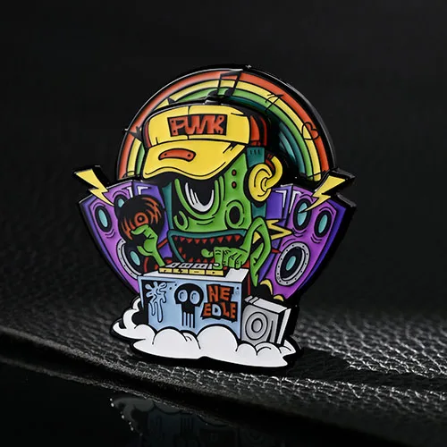 Custom Electro-Monster Rotary Soft Enamel Pins