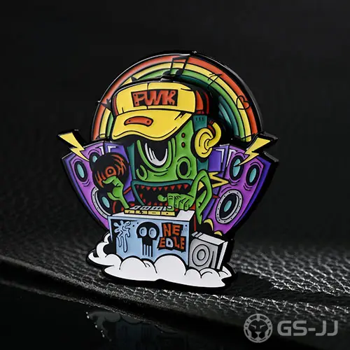 Custom Electro-Monster Rotary Soft Enamel Pins Custom Electro-Monster Rotary Soft Enamel Pins