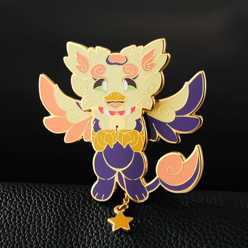 Custom Celestial Beast with Star Charm Enamel Pin