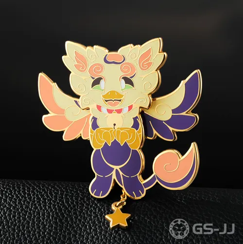 Custom Celestial Beast with Star Charm Enamel Pin Custom Celestial Beast with Star Charm Enamel Pin