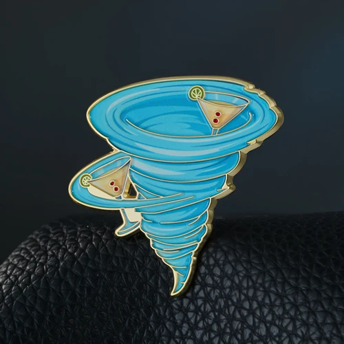 Custom Martini Tornado Soft Enamel Lapel Pin